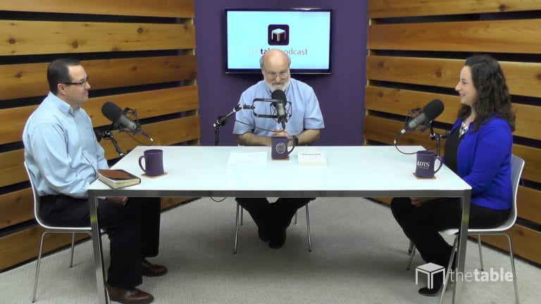 Dr. Bock and guests recording The Table podcast